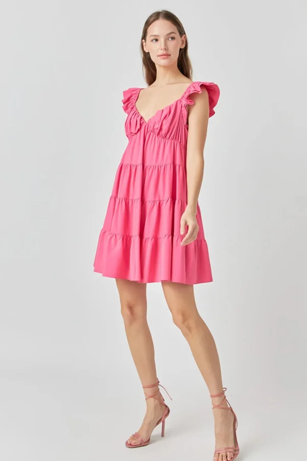 ENDLESS ROSE Tops*- Tiered Mini Dress