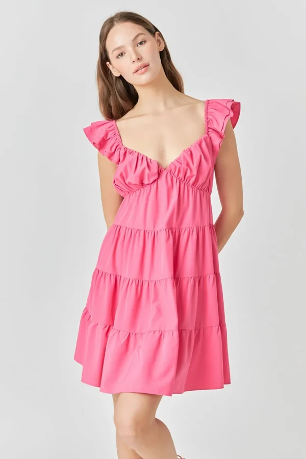 ENDLESS ROSE Tops*- Tiered Mini Dress