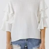 ENDLESS ROSE Shirts & Blouses | Tops*- Tiered Ruffle Sleeve Blouse WHITE