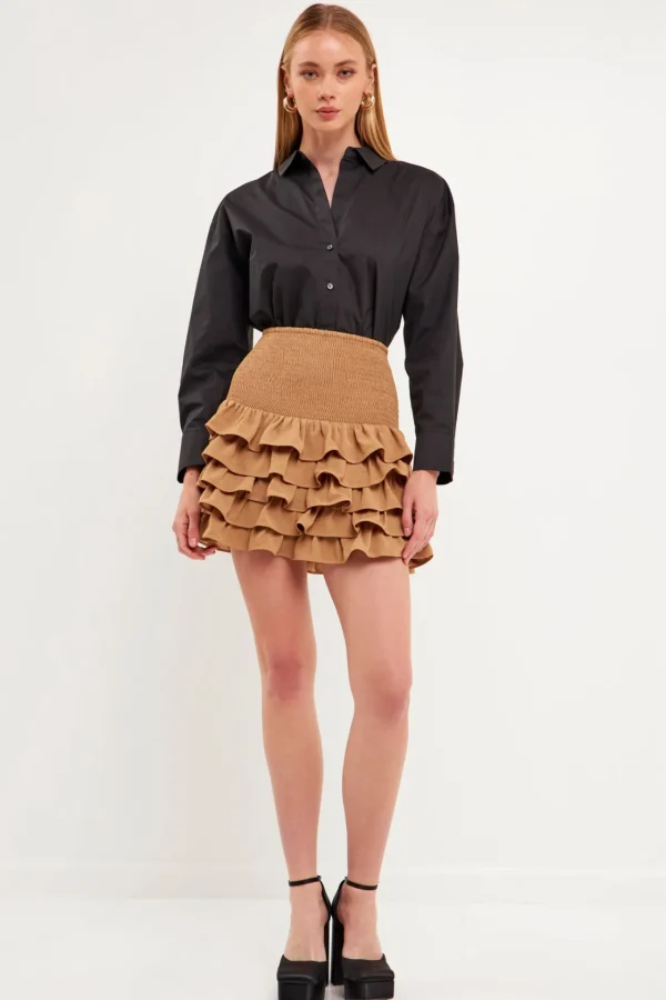 ENDLESS ROSE Skirts | Tops*- Tiered Ruffle Mini Skirt