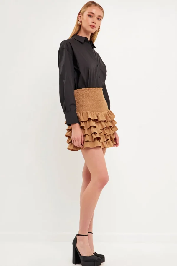 ENDLESS ROSE Skirts | Tops*- Tiered Ruffle Mini Skirt