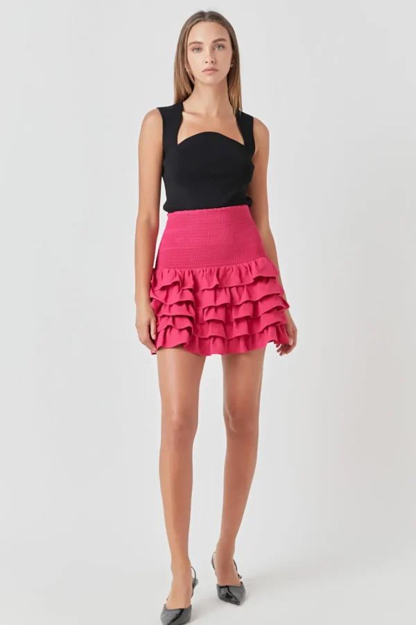 ENDLESS ROSE Skirts | Tops*- Tiered Ruffle Mini Skirt