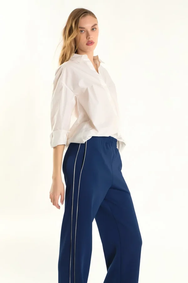 ENDLESS ROSE Pants | Tops*- Track Pants with Piping NAVY
