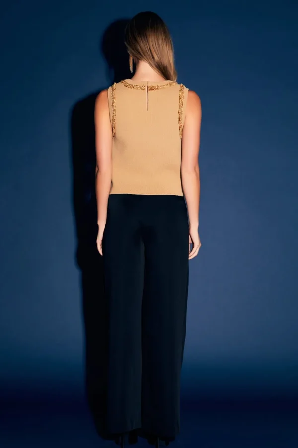 ENDLESS ROSE Tops*- Trim Detail Knit Tank Top