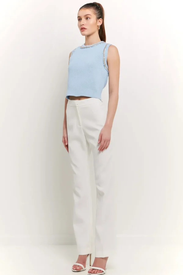 ENDLESS ROSE Tops*- Trim Detail Knit Tank Top