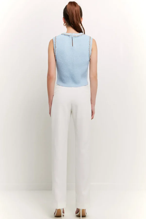 ENDLESS ROSE Tops*- Trim Detail Knit Tank Top