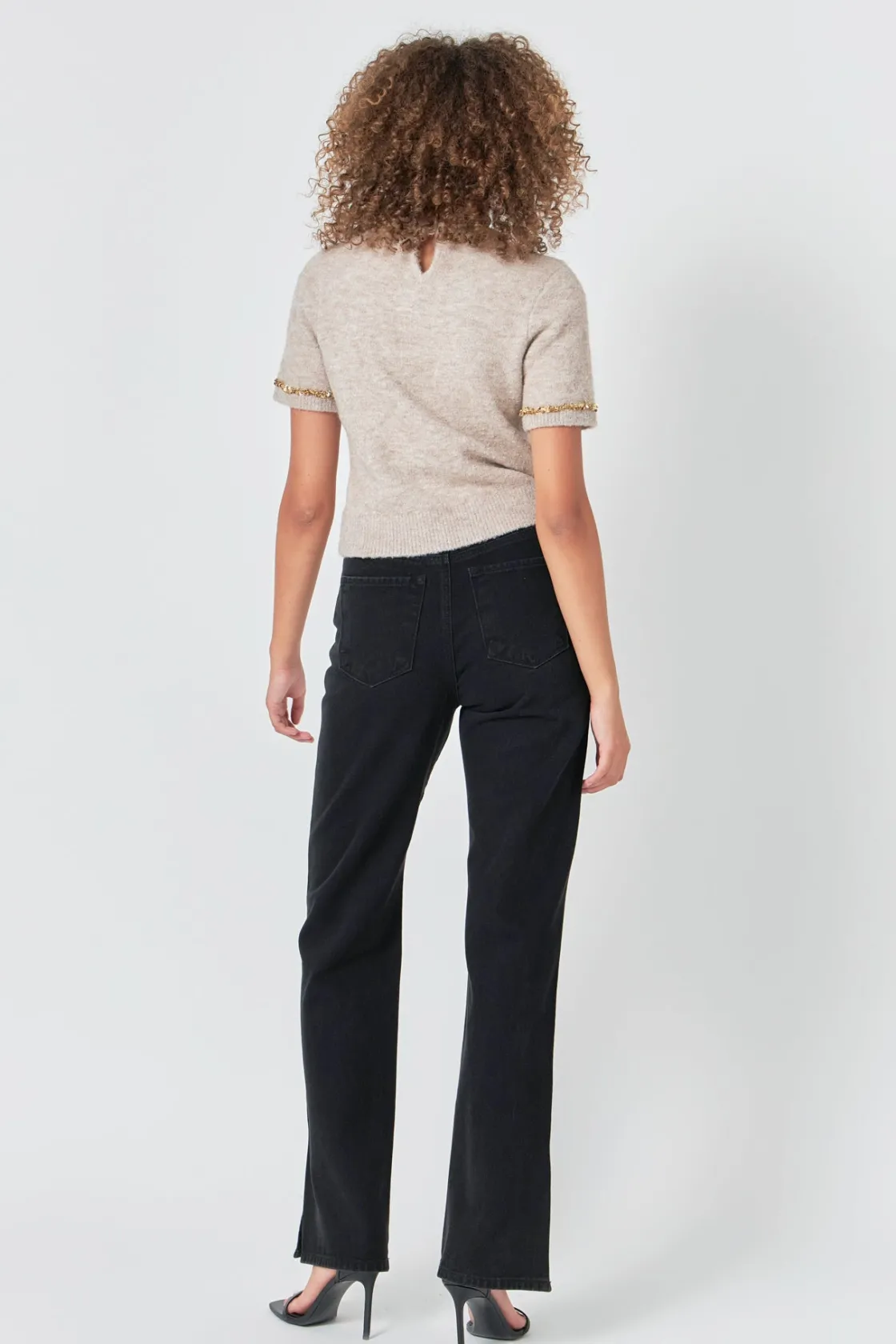 endless_rose__trimmed_kni_7.webp ENDLESS ROSE Tops*- Trimmed Knit Short Sleeve Top
