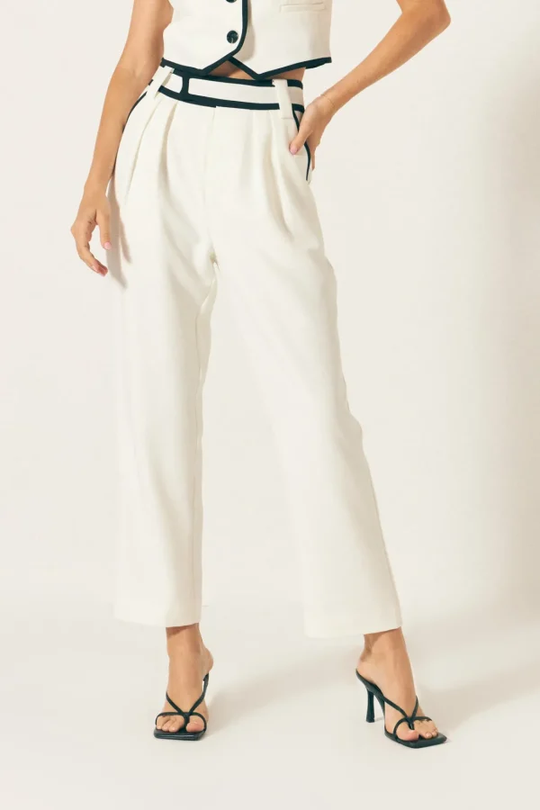 ENDLESS ROSE Matching Sets | Pants*- Trousers with Binding Detail WHITE