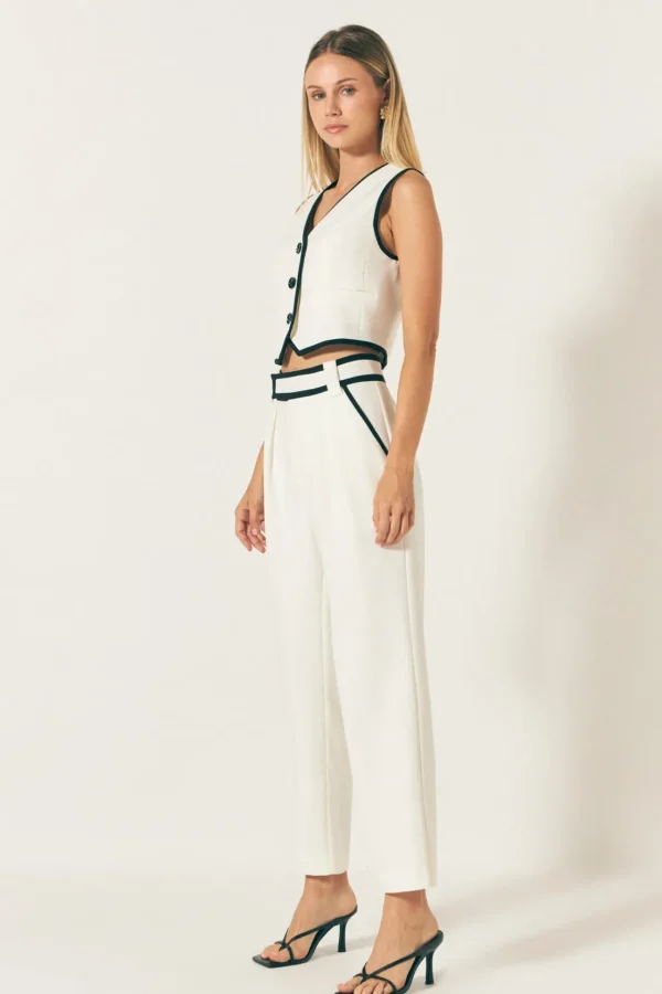 ENDLESS ROSE Matching Sets | Pants*- Trousers with Binding Detail WHITE