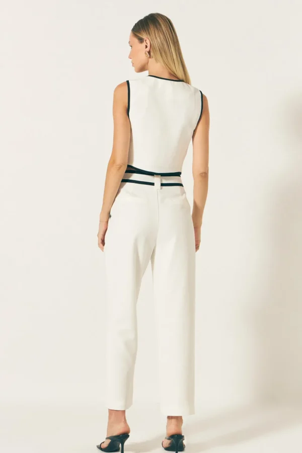 ENDLESS ROSE Matching Sets | Pants*- Trousers with Binding Detail WHITE