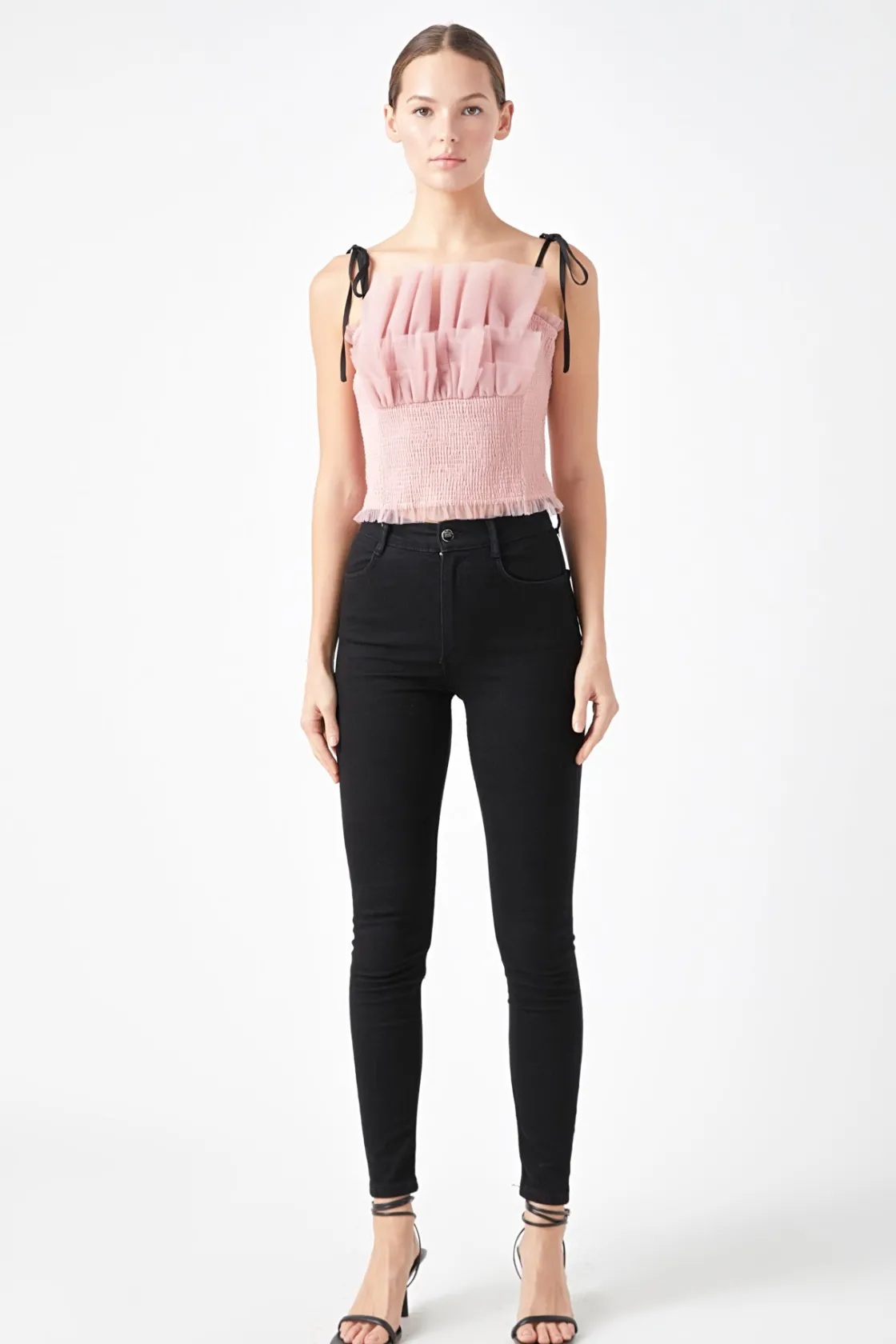 endless_rose__tulle_cropp_4.webp ENDLESS ROSE Tops*- Tulle Cropped Top