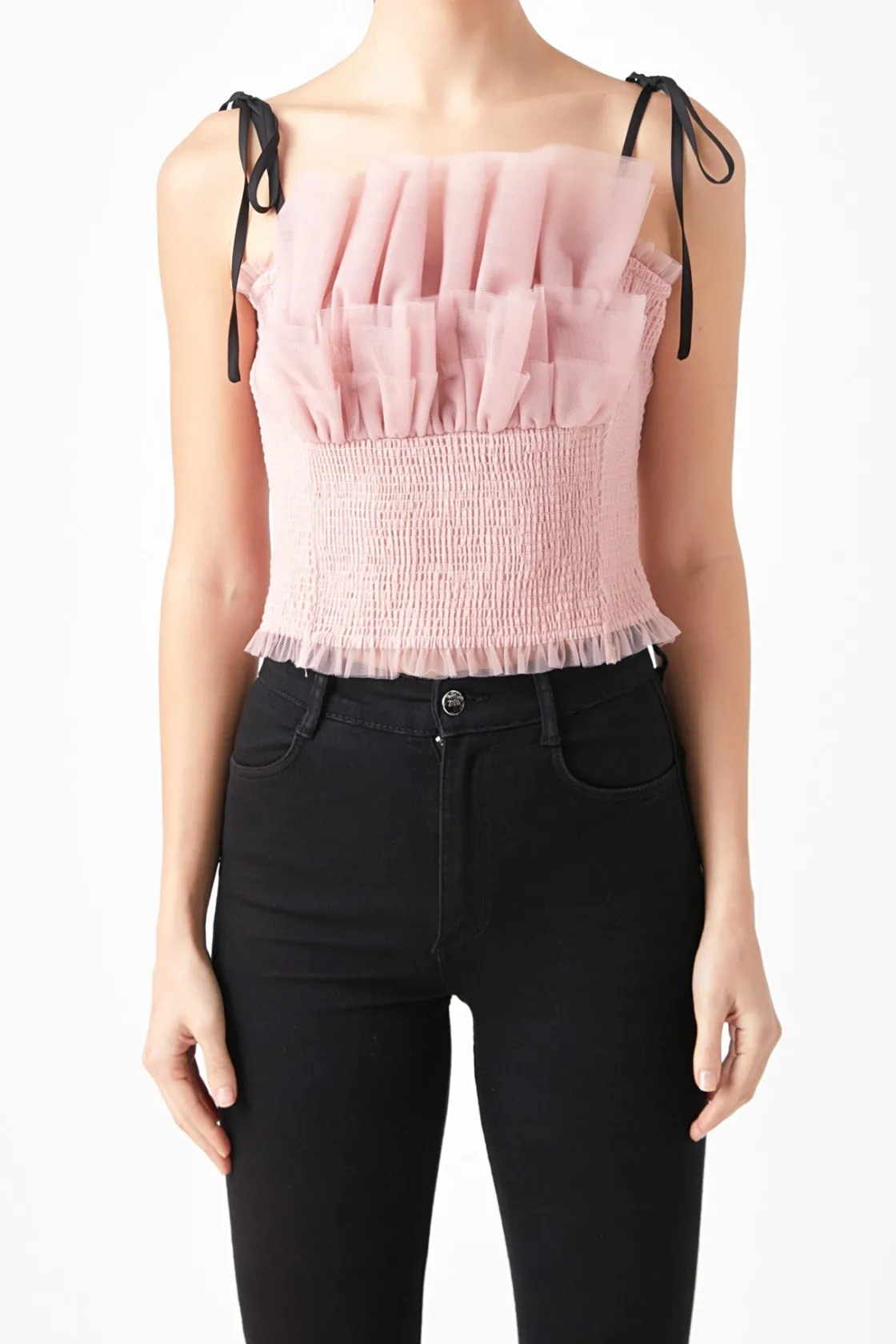endless_rose__tulle_cropp_5.webp ENDLESS ROSE Tops*- Tulle Cropped Top