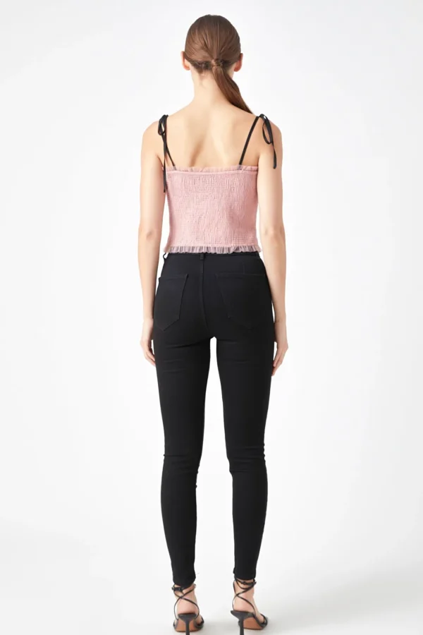 ENDLESS ROSE Tops*- Tulle Cropped Top