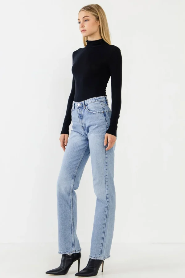 ENDLESS ROSE Tops*- Turtle Neck Long Sleeve Knit Top