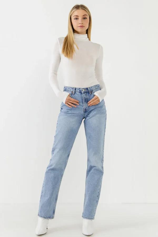 ENDLESS ROSE Tops*- Turtle Neck Long Sleeve Knit Top