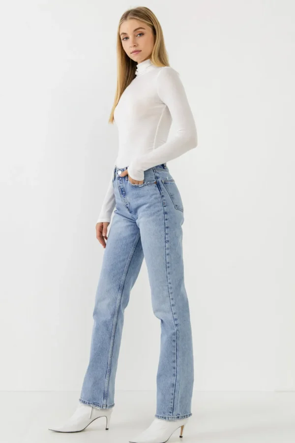 ENDLESS ROSE Tops*- Turtle Neck Long Sleeve Knit Top