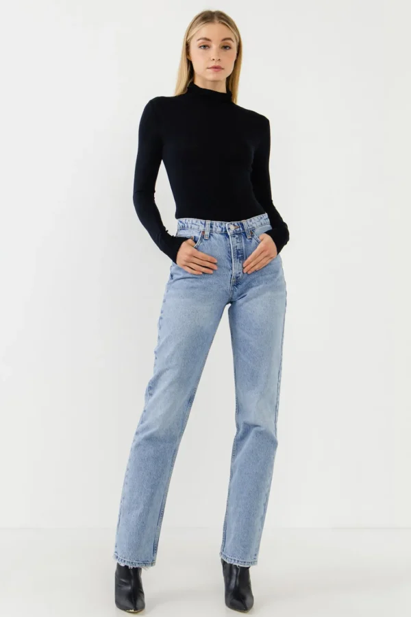 ENDLESS ROSE Tops*- Turtle Neck Long Sleeve Knit Top
