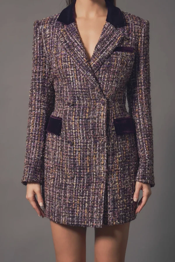 ENDLESS ROSE Blazers | Tops*- Tweed Blazer Dress BORDEAUX
