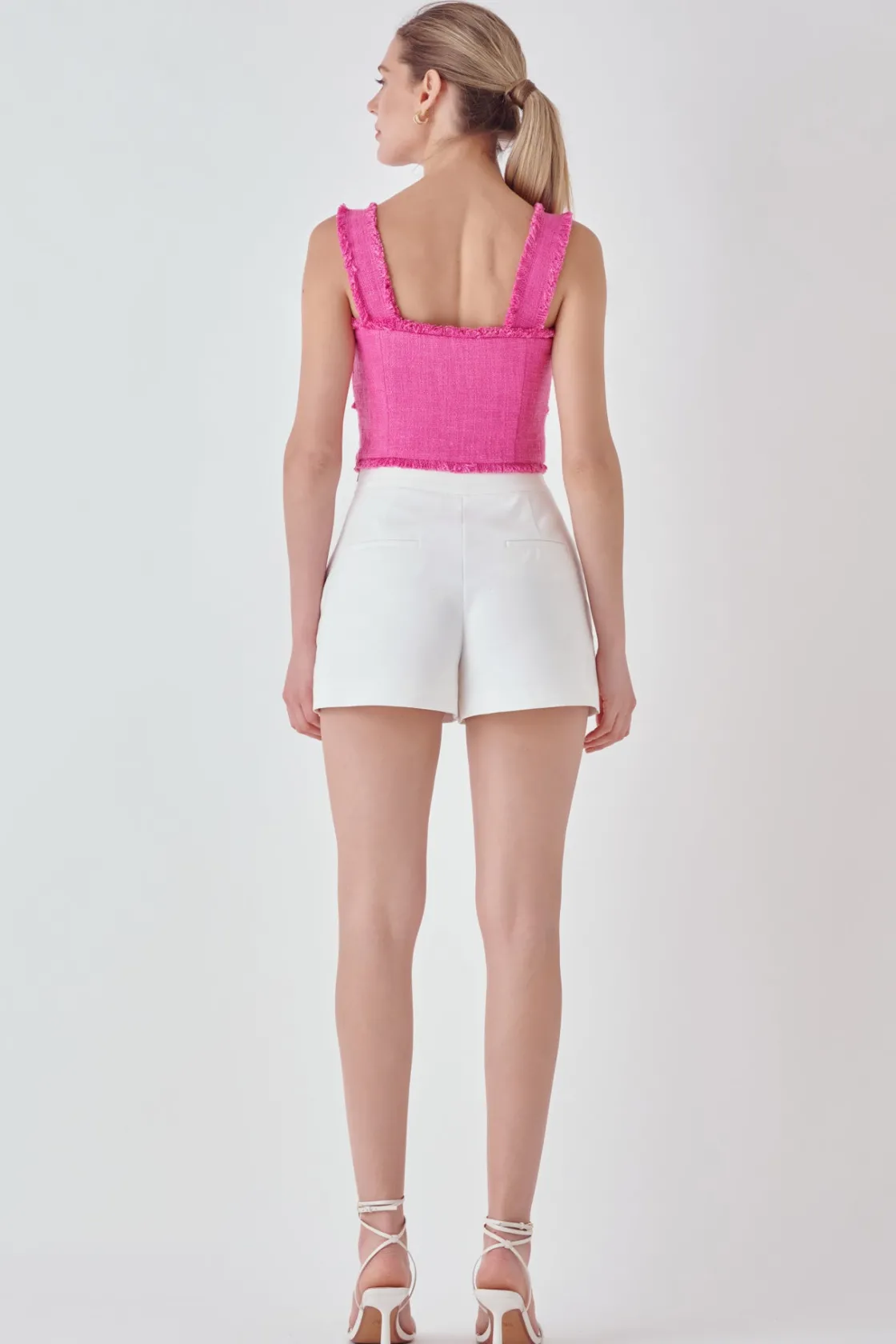 endless_rose__tweed_bow_t_2.webp ENDLESS ROSE Tops*- Tweed Bow Tie Top
