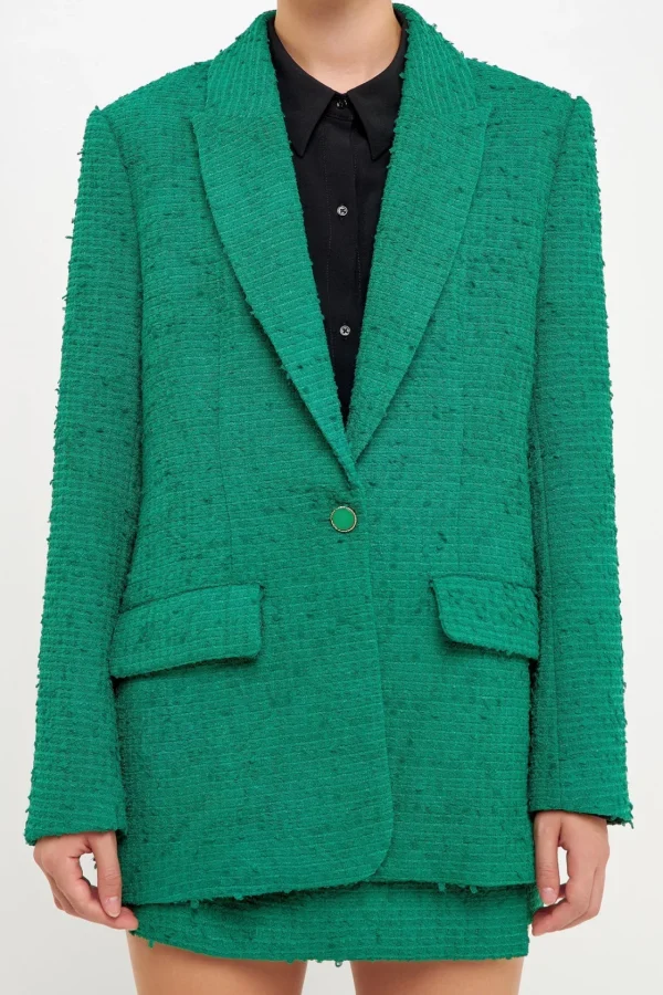 ENDLESS ROSE Matching Sets | Blazers*- Tweed Boyfriend Blazer