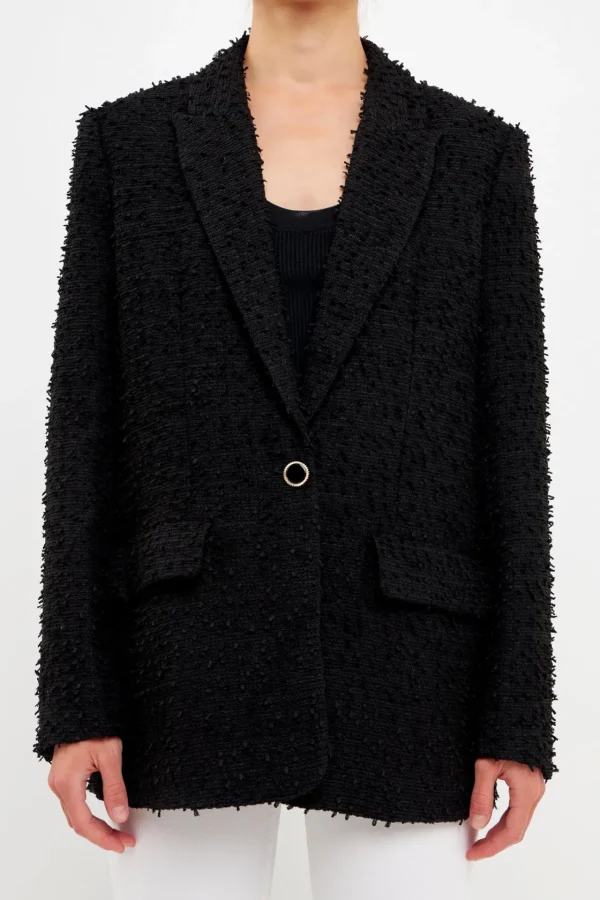 ENDLESS ROSE Matching Sets | Blazers*- Tweed Boyfriend Blazer