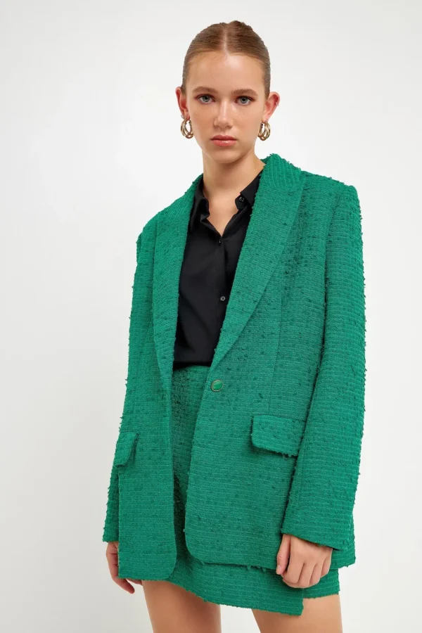 ENDLESS ROSE Matching Sets | Blazers*- Tweed Boyfriend Blazer
