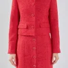 ENDLESS ROSE Matching Sets | Jackets & Coats*- Tweed Buttoned Jacket RED