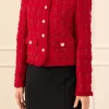 ENDLESS ROSE Jackets & Coats | Blazers*- Tweed Buttoned Blazer RED