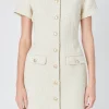 ENDLESS ROSE Tweed Dresses | Tops*- Tweed Buttoned Mini Dress IVORY