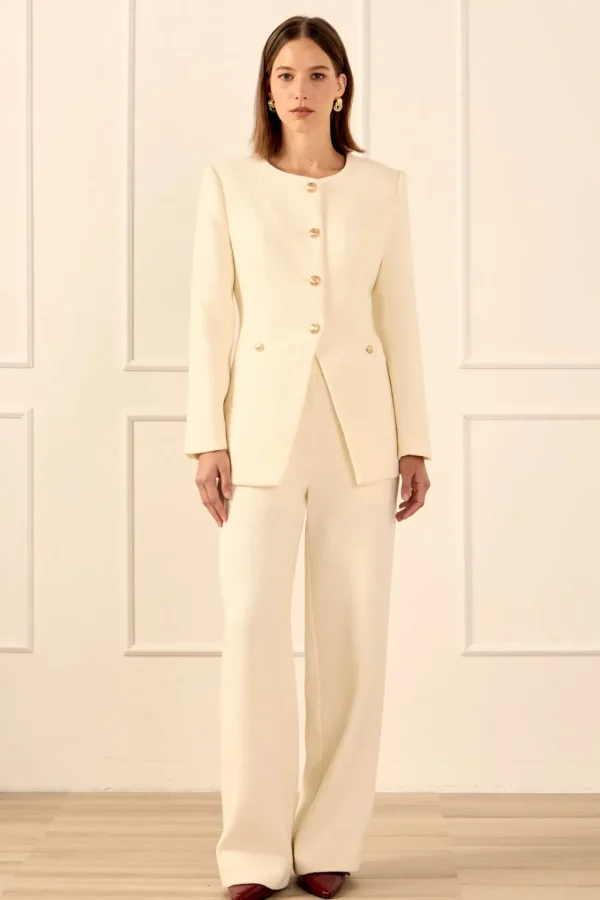 ENDLESS ROSE Matching Sets | Jackets & Coats*- Tweed Buttoned Vest CREAM