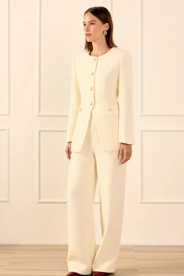 ENDLESS ROSE Matching Sets | Jackets & Coats*- Tweed Buttoned Vest CREAM