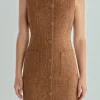 ENDLESS ROSE Tweed Dresses | Tops*- Tweed Collared Mini Dress CAMEL