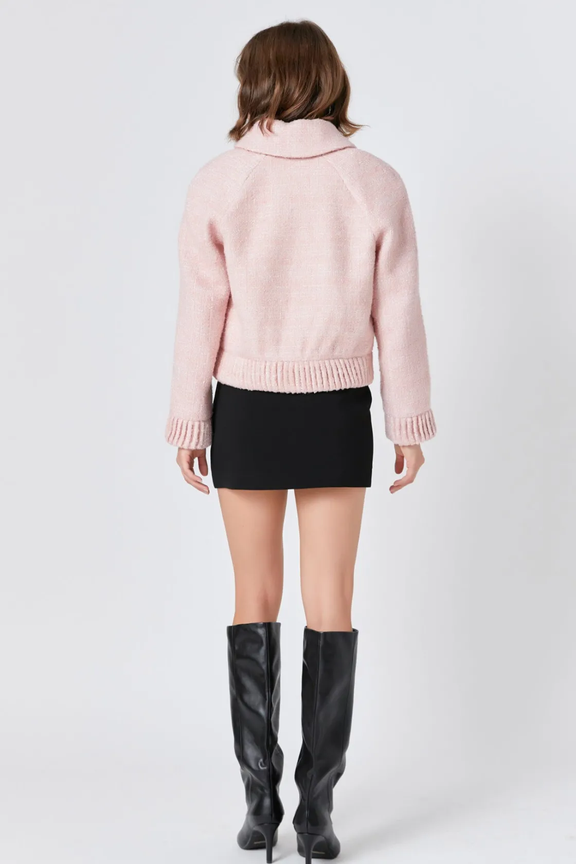 endless_rose__tweed_colla_2.webp ENDLESS ROSE Jackets & Coats | Tops*- Tweed Collared Jacket BLUSHPINK