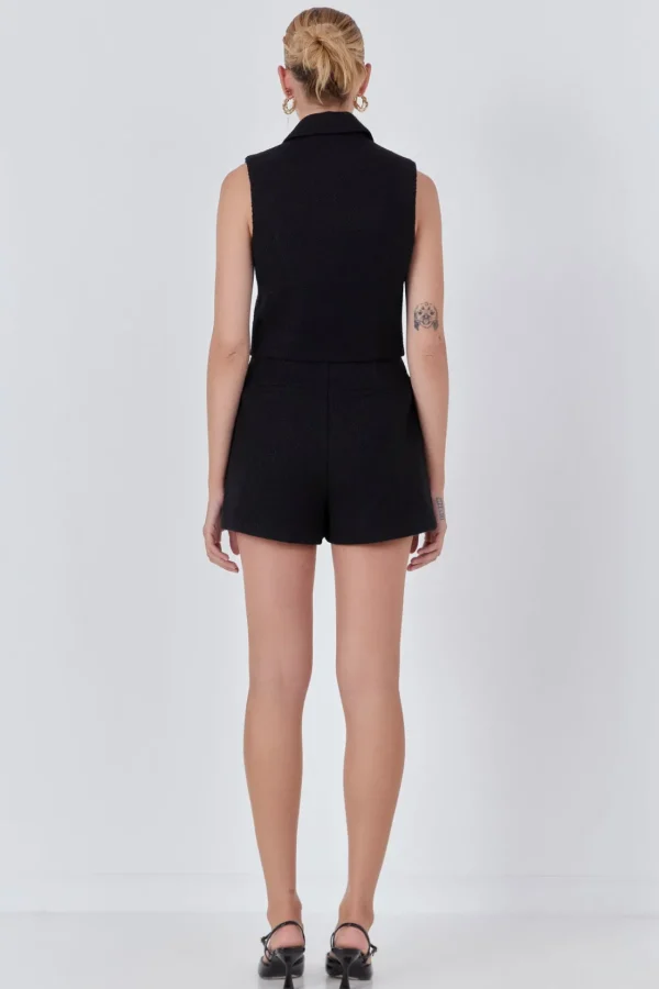 ENDLESS ROSE Matching Sets | Tops*- Tweed Collared Vest