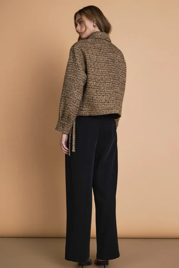 ENDLESS ROSE Jackets & Coats | Tops*- Tweed Cropped Jacket BROWN/BLACK