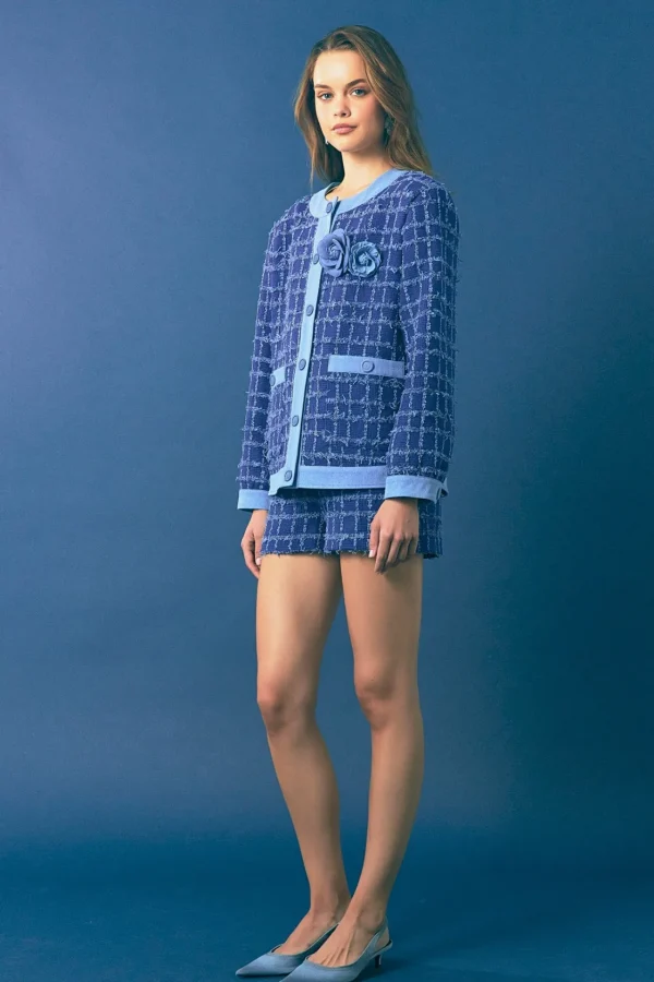 ENDLESS ROSE Denim | Matching Sets*- Tweed Jacket DENIM