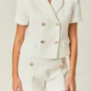 ENDLESS ROSE Matching Sets | Jackets & Coats*- Tweed Double Breast Short Sleeve Blazer