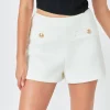 ENDLESS ROSE Matching Sets*- Tweed High Waist Shorts WHITE