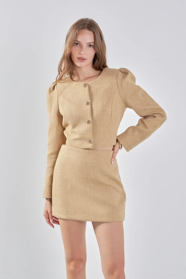 ENDLESS ROSE Matching Sets | Skirts*- Tweed H-Line Mini Skirt
