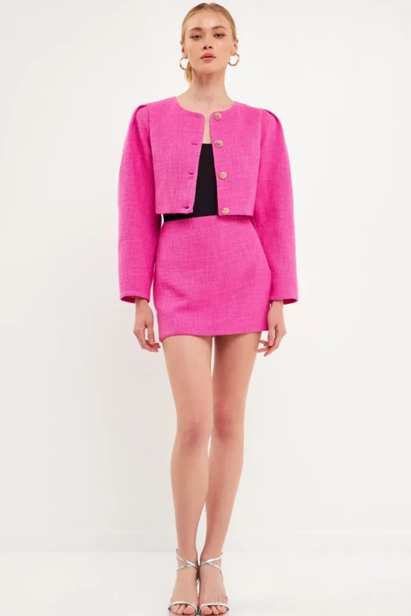 ENDLESS ROSE Matching Sets | Skirts*- Tweed H-Line Mini Skirt