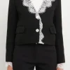 ENDLESS ROSE Jackets & Coats*- Tweed Jacket With Lace Collar BLACK