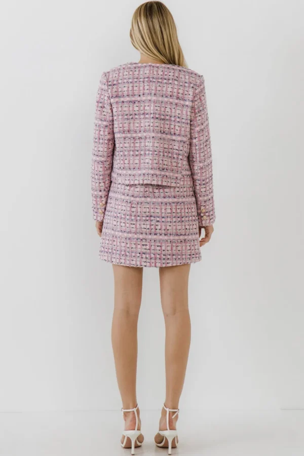 ENDLESS ROSE Jackets & Coats*- Tweed Jacket PURPLEMULTI