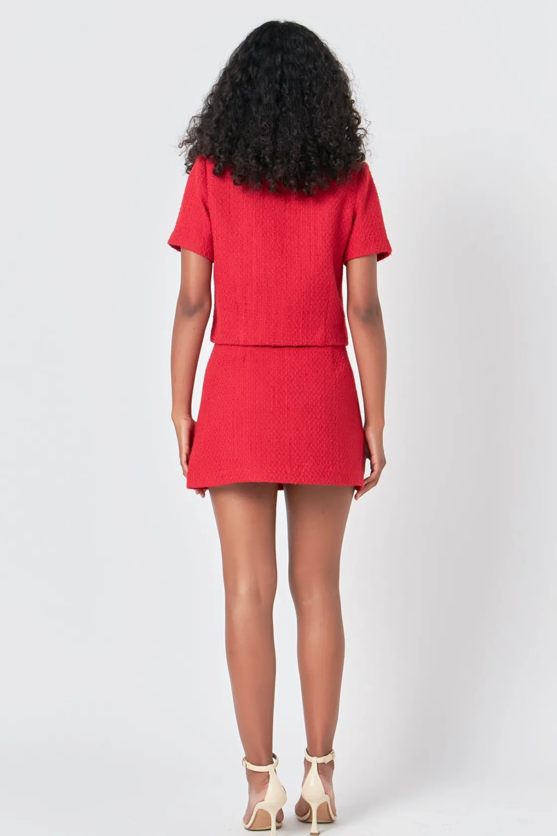 endless_rose__tweed_mini__2.webp ENDLESS ROSE Matching Sets | Skirts*- Tweed Mini Skirt RED