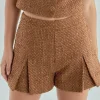ENDLESS ROSE Matching Sets | Shorts & Skorts*- Tweed Pleated Shorts CAMEL