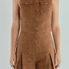 ENDLESS ROSE Matching Sets | Jackets & Coats*- Tweed Short Sleeveless Jacket CAMEL