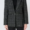 ENDLESS ROSE Blazers | Tops*- Tweed Single Breasted Blazer BLACK