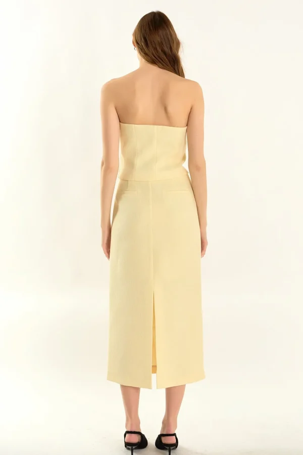ENDLESS ROSE Matching Sets | Tops*- Tweed Strapless Top BUTTER
