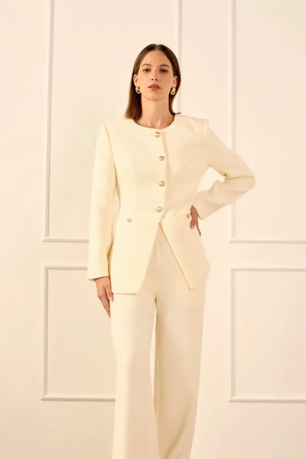 ENDLESS ROSE Matching Sets | Pants*- Tweed Wide Pants CREAM