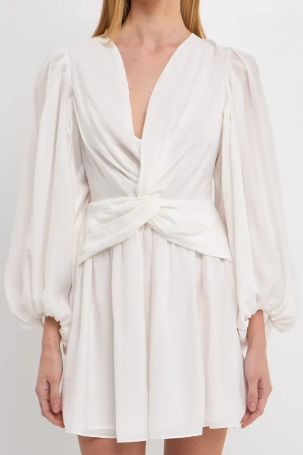 ENDLESS ROSE White Dresses | Tops*- Twist Front Mini Dress WHITE