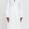 ENDLESS ROSE Tops*- Twist Front Midi Dress IVORY
